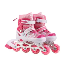 Роликові ковзани RL2501Pink колеса PVC, розмір S 30-33, зі світлом