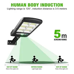 Вуличний ліхтар настіний із пультом Solar Light 6COB на сонячних батареях з датчиком руху - мініатюра 8