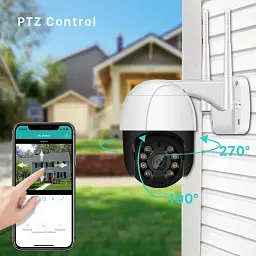 Вулична IP Wi-Fi PTZ-D4 камера спостереження Відеоспостереження Купольна Поворотна IP66 біло-чорна - мініатюра 2