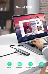 USB-хаб Ugreen CM473 USB 3.0 to 4-Port USB 3.0 Hub Space Gray (20805) - мініатюра 6