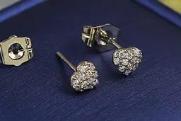 Сережки гвоздики Xuping Jewelry сердечка з камінців 6 мм сріблясті - мініатюра 2