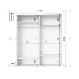 Шафа-купе Idea серія 9 180 x 60 x 210 см Білий - мініатюра 2