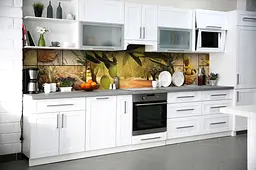 Кухонний фартух Оливковий гай для кухні наклейка ПВХ оливки маслини Зелений 60х250 см Happy Pocket Z180453 - мініатюра 5