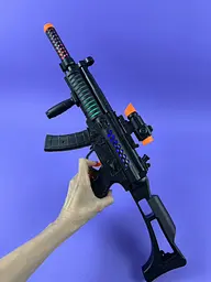 Автомат іграшковий MP5 зі світлом та звуком JL666-14, на батарейках, 2 варіанти прикладу, для хлопчиків від 5 років - мініатюра 2
