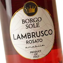Вино ігристе Borgo Sole Lambrusco Dell`Emilia IGT Sweet Rosé, 8%, 0,75 л (AT1B003) - мініатюра 5