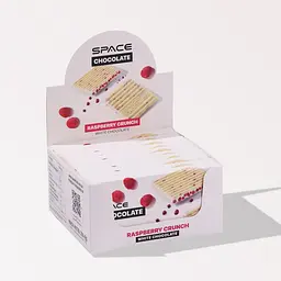 Блок білого шоколаду Spacefood Space Chocolate Raspberry Crunch, 10*25 грам - Малина