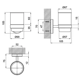 Склянка Lidz (CRG)-114.04.01 білий матовий - мініатюра 2