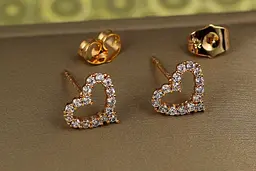 Сережки гвоздики Xuping Jewelry серце обідок 10 мм золотисті