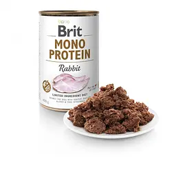 Вологий корм для собак Brit Mono Protein Rabbit 400 г (кролик) - мініатюра 2