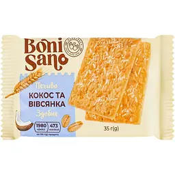 Печенье сдобное BoniSano с кокосом и овсяными хлопьями 35 г