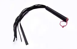 Чорний батіг Small Flogger з натуральної шкіри - мініатюра 2