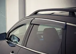 Дефлектори вікон вітровики для Volkswagen Touareg 2010- Хром молдинг