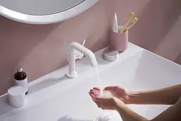 Змішувач для умивальника Hansgrohe Tecturis S CoolStart EcoSmart+ з д/к push-open matt white 73320700 - мініатюра 3