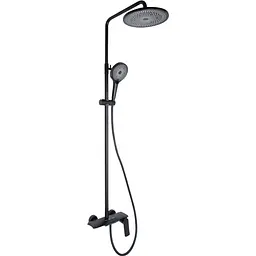 Душова система універсальна Qtap Slavonice на три споживача (з виливом) QTSLA111BLM45906 Black matt, Чорний матовий