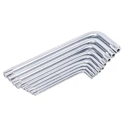 Ключі TORX 9шт T10-T50мм CrV (короткі з отвором) GRAD (4022275) - мініатюра 3