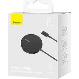 Бездротовий зарядний пристрій Baseus Simple Mini3 Magnetic Wireless Charger 15W Black (CCJJ040001) [93372] - мініатюра 9