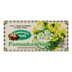 Чай Карпатський Чай Ромашка + Липа 27 г (20 шт. x 1.35 г) - мініатюра 2