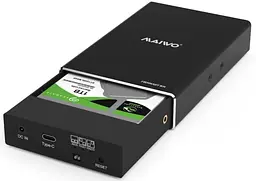 Зовнішня кишеня Maiwo внеш. для 2*HDD 2.5" SATA/SSD до 9,5мм через USB3.1 GEN2 Type-C, RAID 0,1, JBOD, алюм (K25272C) - мініатюра 3
