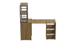 Стіл-тумба трансформер Смарт 4/1 з етажеркою Ferrum-decor 1430x1450x500 Чорний метал ДСП Дуб Артизан 16 мм (FRD-105128) - мініатюра 6