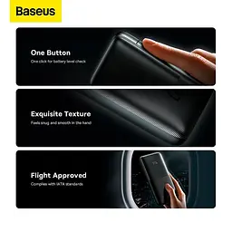Зовнішній акумулятор BASEUS Bipow Pro Digital Display PPBD040001 10000mAh портативне зарядне чорне - мініатюра 8