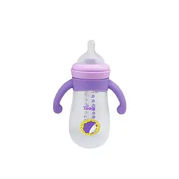 Пляшечка пластикова Mega Zayka з силіконовими ручками 260 мл MGZ-0200 (Violet) - мініатюра 2