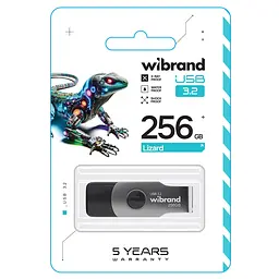 Флеш-накопичувач Wibrand USB 3.2 Gen1 Lizard 256GB Black (WI3.2/LI256P9B) - мініатюра 2