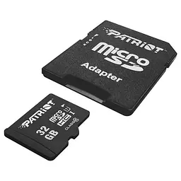 Карта пам'яті Patriot MicroSDHC 32GB UHS-I Class 10 LX + SD-adapter (PSF32GMCSDHC10)