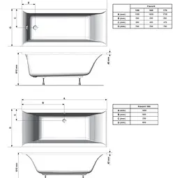 Ванна акрилова Ravak Favorit 170x75, біла XC00100123 - мініатюра 4