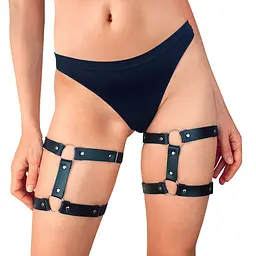 Гартери на ногу із натуральної шкіри Art of Sex - Kristina Leg Garters (2 шт), колір Чорний Art of Sex SO6601 96198 - мініатюра 1