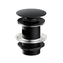 Донний клапан Cersanit S951-279 Click clack для умивальників з переливом Чорний 30412