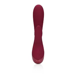 Вібратор-кролик Loveline Smooth Silicone Rabbit 20 см (вишневий) - мініатюра 11
