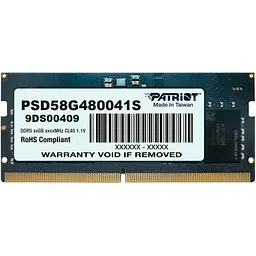 Модуль пам'яті для ноутбука SoDIMM DDR5 8GB 4800 MHz Patriot (PSD58G480041S) - мініатюра 4