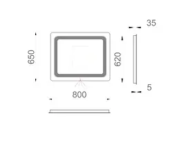 Дзеркало Sanwerk з підсвіткою ЛАВА "Вега" 80*65 (ZL0000184) - мініатюра 4