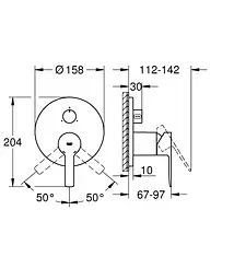 Змішувач прихованого монтажу на 3 виходи Grohe Lineare 24095001, Хром - мініатюра 2
