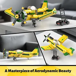 Конструктор літак Mould King Brazilian Propeller Racing Aircraft бразильський пропелерний гоночний авіація 562 деталі - мініатюра 5
