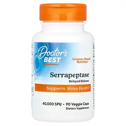 Серапептаза (Serrapeptase) Serrapeptase 40,000 SPU 90 капсул Doctor's Best vit0004959