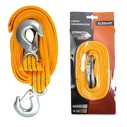 Трос буксирувальний Elegant 3 т/4 м/с металевими гаками (101 810)