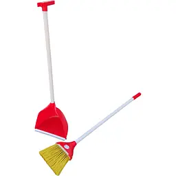 Совок для прибирання Zambak Plastik та щітка з довгими ручками червоний (ZP-128r) - мініатюра 3
