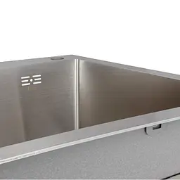Кухонна мийка інтегрована Lidz Handmade H7849L крило ліворуч (LDH7849BRUL45592) Brushed Steel 3,0/1,0 мм, Нержавіюча сталь - мініатюра 4