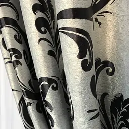 Штори софт велюр блекаут "вензель" сірого кольору 2шт. 150х270 на тасьмі ALBO pbe0052918 - мініатюра 5
