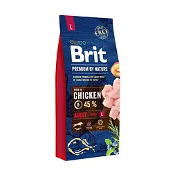 Сухий корм Brit Premium Dog Adult L 15 кг універсальний корм класу для середніх і великих дорослих собак