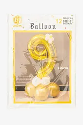 Фольгована цифра 9 з набором кульок BF05104 Різнокольоровий shop (2000990855039)