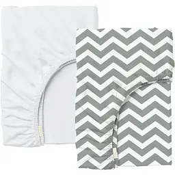 Набір простирадл на резинці Cosas W&G ZIGZAG 60х120х12 см (SetSheet_White_ZigGrey_120x60)