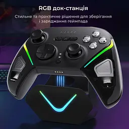 Бездротовий геймпад Ajazz GP100S RGB із зарядною станцією чорний (GP100S-B) - мініатюра 9