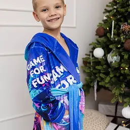 Халат дитячий з плюшевого велюру Game for fun 18172 110-116 см - мініатюра 6