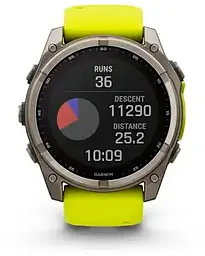 Смарт-годинник Garmin Fenix 8 51mm Solar Sapphire Titanium w. Amp Yellow/Graphite Silicone Band (010-02907-20/21) - мініатюра 2