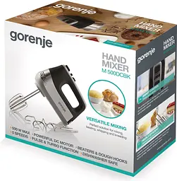 Gorenje Міксер ручний 500 Вт насадки-4 винчики, турборежим, чорний - мініатюра 6