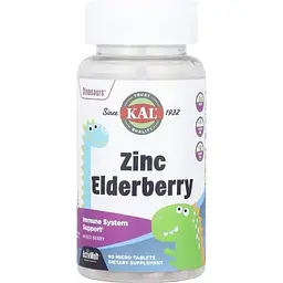 Амінокислота Dinosaurs Zinc Elderberry, 90 таблеток KAL vit0003951