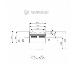 Тумба підвісна Sanwerk Алесса Air 60 венге з умивальником Space Line (MV0000876) Венге - мініатюра 2