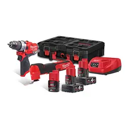 Набір з 2 інструментів акумуляторних безщіткових MILWAUKEE M12 FPP2AX-423P (зарядний пристрій С12 С, 2 акумулятори М12 В4 4А·год, 1 - мініатюра 2